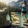 Gourde Pliable en Silicone KSH (600ml) - L'Aventure (Vert Cèdre)