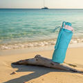 Gourde Pliable en Silicone KSH (600ml) - L'Aventure (Bleu Lagoon)